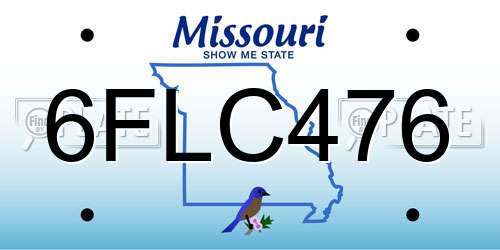 6FLC476 Missouri License Plate