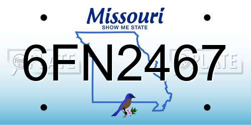 6FN2467 Missouri License Plate