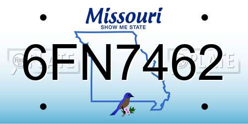 6FN7462 Missouri License Plate