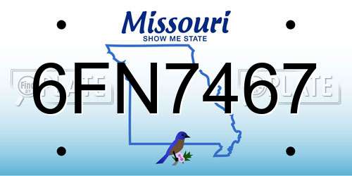6FN7467 Missouri License Plate