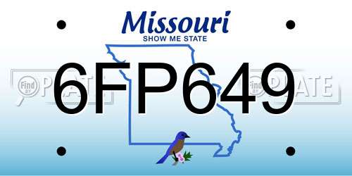 6FP649 Missouri License Plate