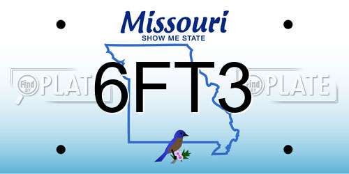 6FT3 Missouri License Plate