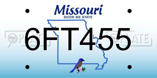 6FT455 Missouri License Plate