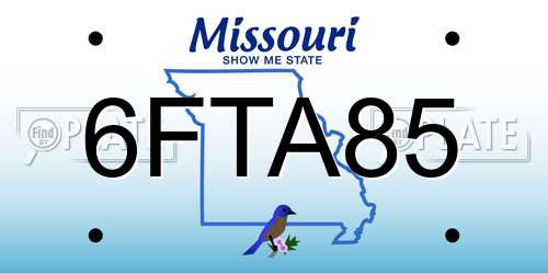 6FTA85 Missouri License Plate