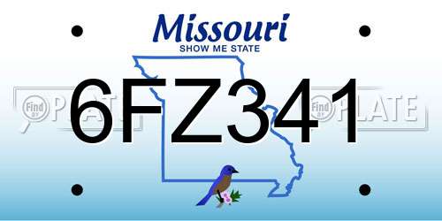 6FZ341 Missouri License Plate