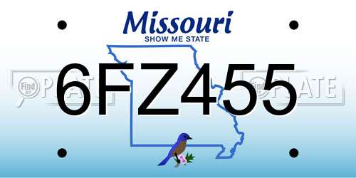 6FZ455 Missouri License Plate