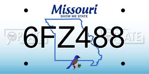 6FZ488 Missouri License Plate