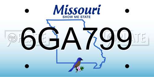 6GA799 Missouri License Plate