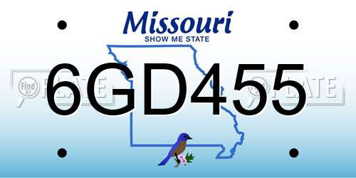 6GD455 Missouri License Plate