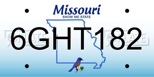 6GHT182 Missouri License Plate