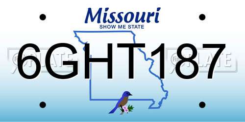 6GHT187 Missouri License Plate