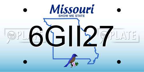 6GII27 Missouri License Plate