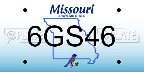 6GS46 Missouri License Plate