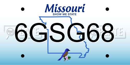 6GSG68 Missouri License Plate