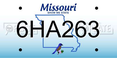6HA263 Missouri License Plate