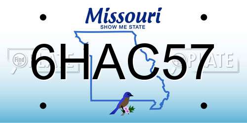 6HAC57 Missouri License Plate