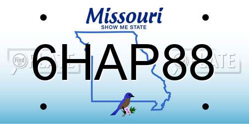 6HAP88 Missouri License Plate