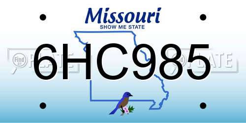 6HC985 Missouri License Plate