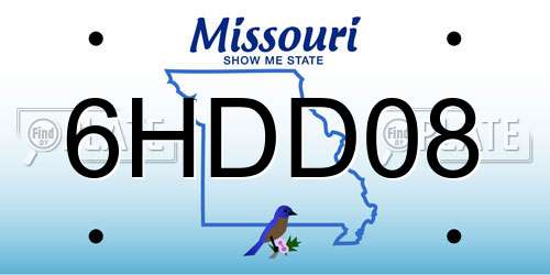 6HDD08 Missouri License Plate