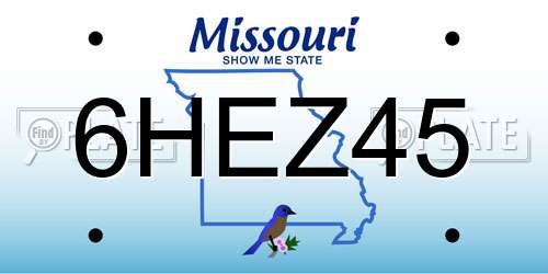 6HEZ45 Missouri License Plate