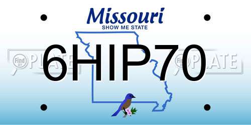 6HIP70 Missouri License Plate
