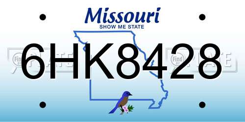 6HK8428 Missouri License Plate