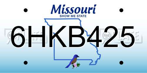 6HKB425 Missouri License Plate