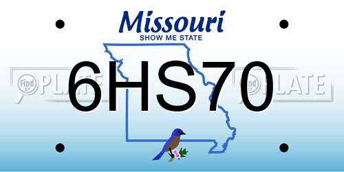 6HS70 Missouri License Plate