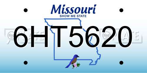 6HT5620 Missouri License Plate