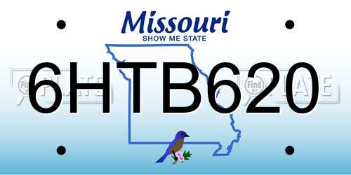 6HTB620 Missouri License Plate