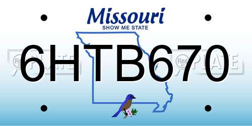 6HTB670 Missouri License Plate