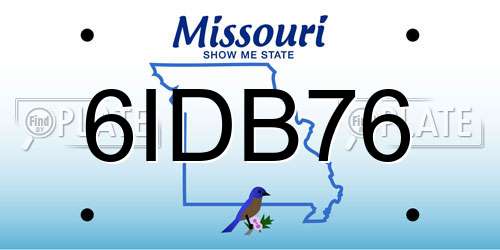 6IDB76 Missouri License Plate