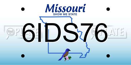 6IDS76 Missouri License Plate