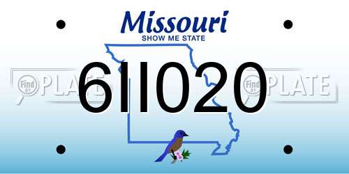 6II020 Missouri License Plate