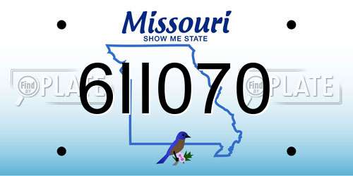 6II070 Missouri License Plate