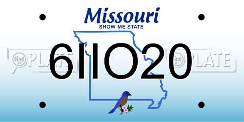 6IIO20 Missouri License Plate