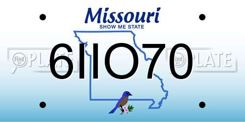 6IIO70 Missouri License Plate