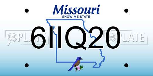 6IIQ20 Missouri License Plate
