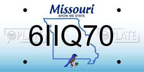 6IIQ70 Missouri License Plate