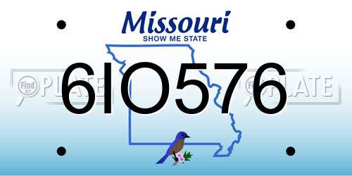 6IO576 Missouri License Plate