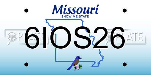 6IOS26 Missouri License Plate