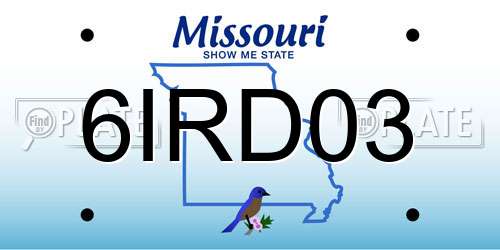 6IRD03 Missouri License Plate