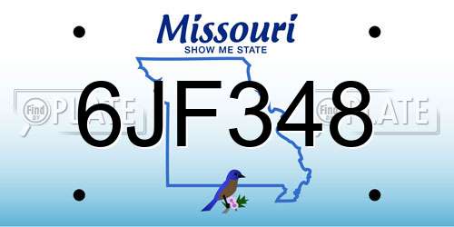 6JF348 Missouri License Plate