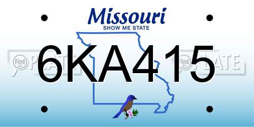 6KA415 Missouri License Plate