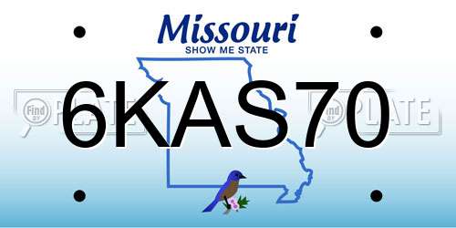 6KAS70 Missouri License Plate