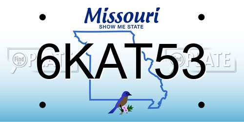 6KAT53 Missouri License Plate