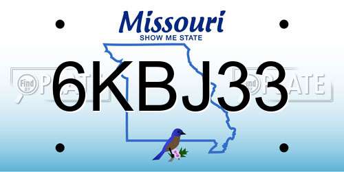 6KBJ33 Missouri License Plate