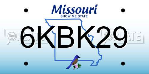 6KBK29 Missouri License Plate