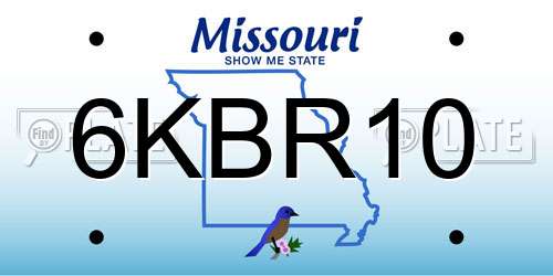 6KBR10 Missouri License Plate