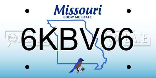 6KBV66 Missouri License Plate